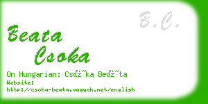 beata csoka business card